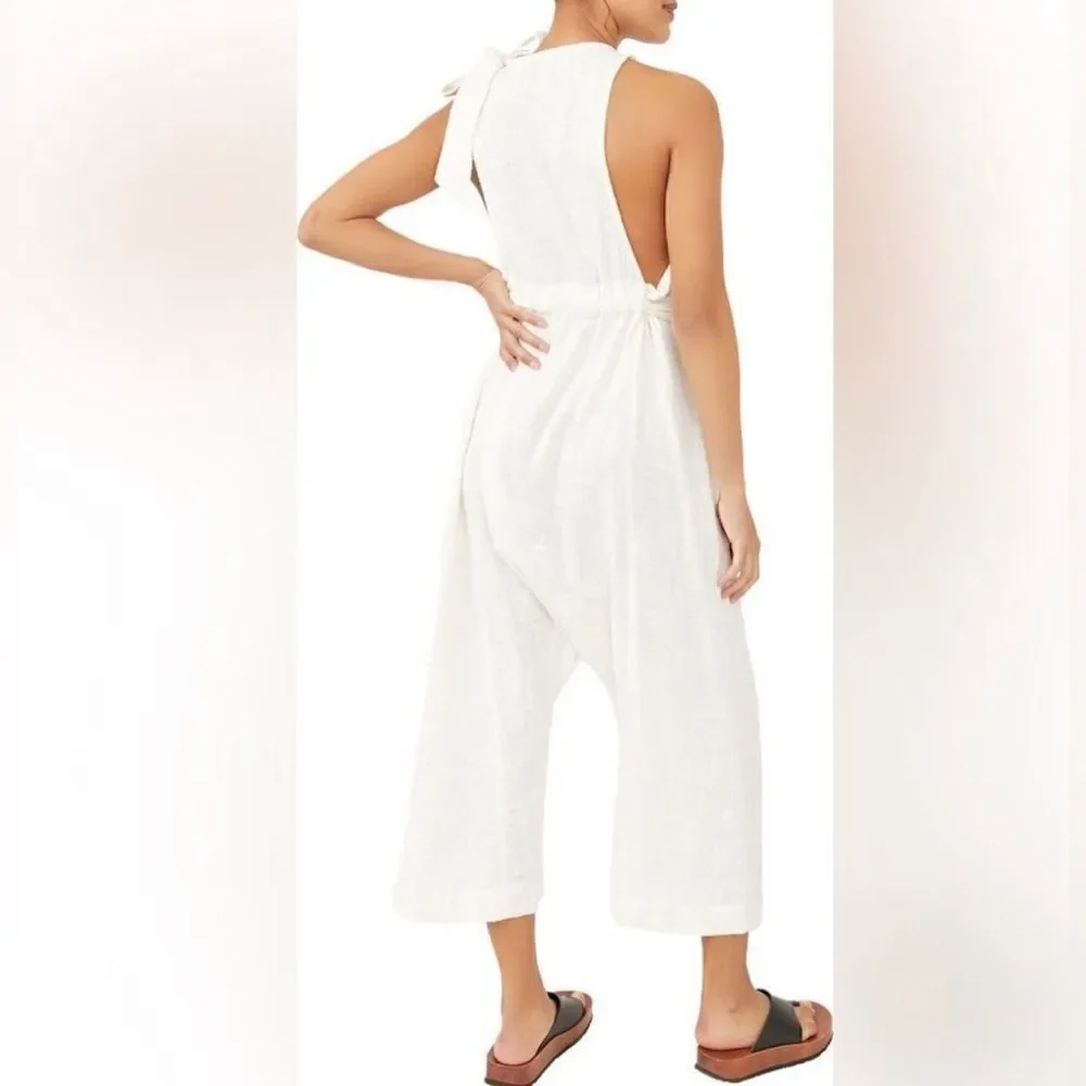 Free People NWT Henriette One Piece Jumpsuit Ivory Small